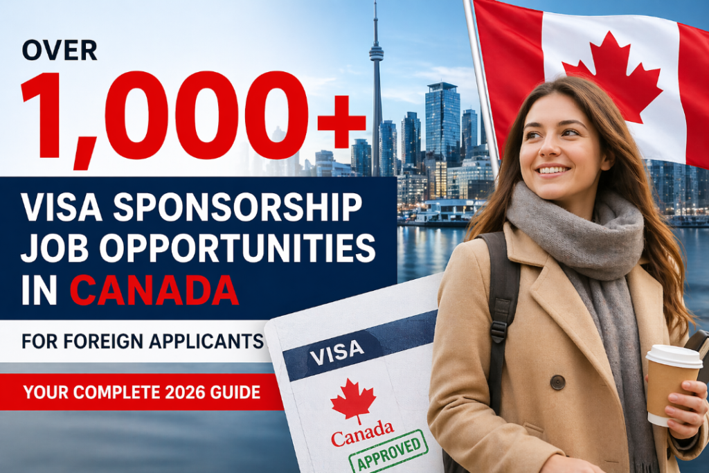 Over 1,000 Visa Sponsorship Job Opportunities in Canada for Foreign Applicants